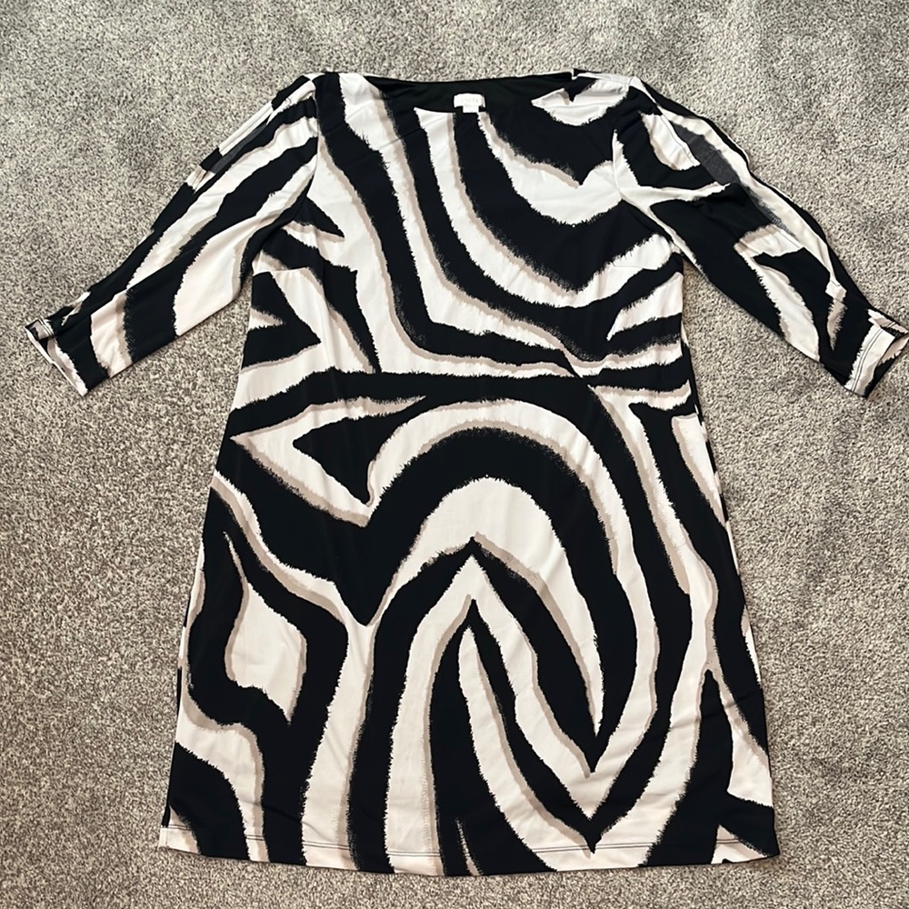 Zebra cold shoulder dress
